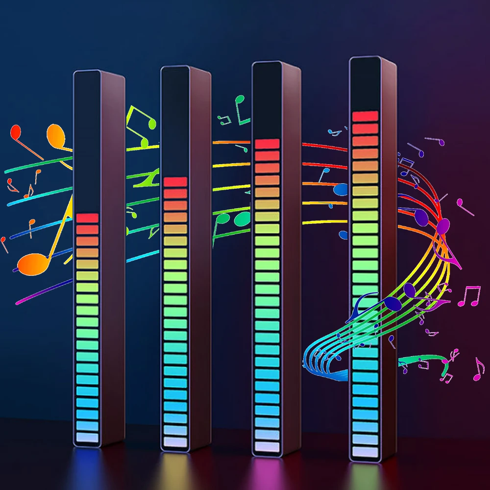 2024 New Desktop Interior Atmosphere Lamp Voice-Activated Pickup Music Sensor Rhythm Automotive Stage Dj Mini Car Ambient Light