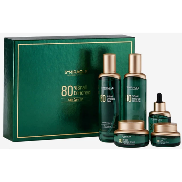 Made In Korea Odm Oem Private Label Snail 80% Enriched Skin Care Set For All Skin Type