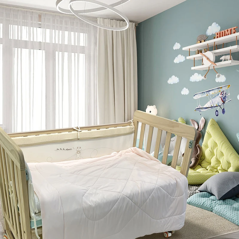 Fluffy Knitted Baby Quilt Comfortable Comfy Throw Blanket Cotton Quilted Toddler Blanket Breathable Warm for Boys Girls