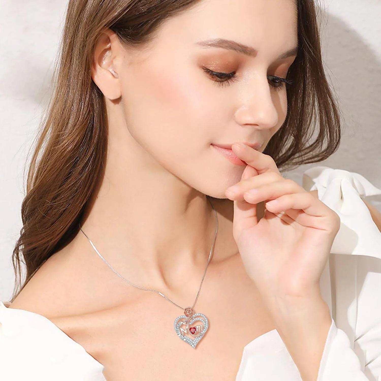 Mama Zircon Letter Name Heart Necklace for Women Zircon 18K Gold 925 sterling silver Charm chain Choker Pendant Fashion Jewelry