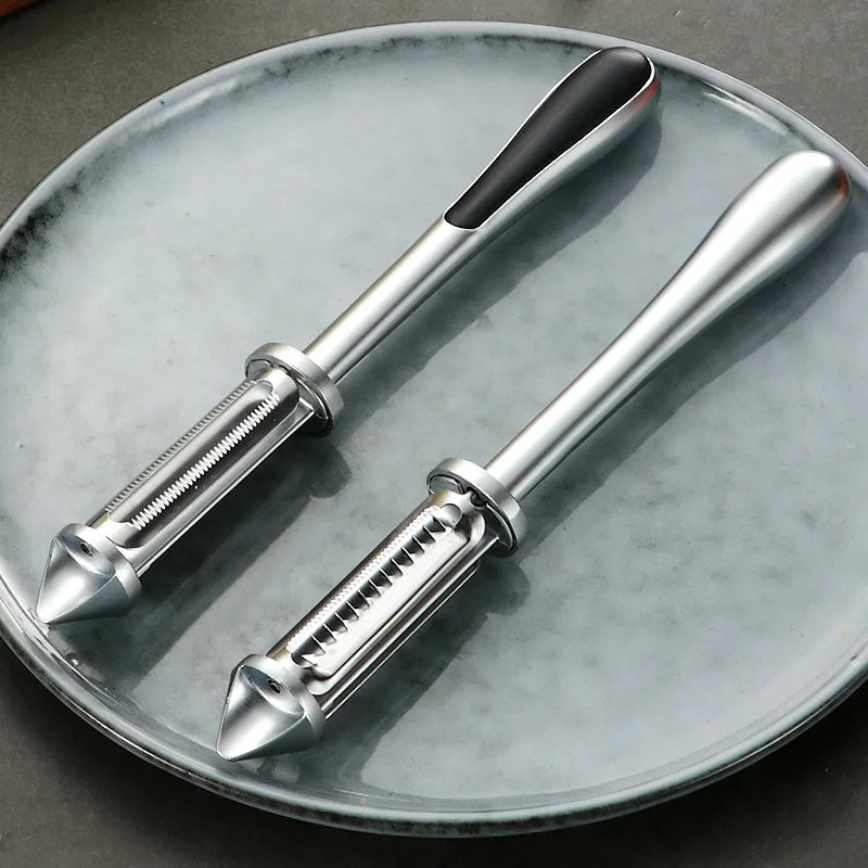2022 New Kitchen Tools And Gadgets Zinc Alloy Vegetable Two Side Peeler For Fruit Wide Swivel Blade And Non Slip Handle