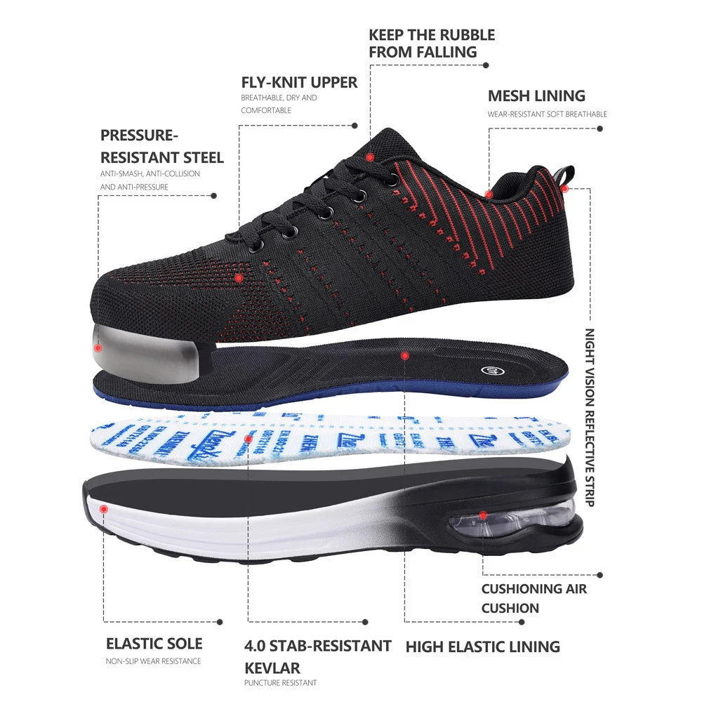 Wholesale Custom Safety Shoes Manufacturer Sport Safety Shoes Work Boots Barefoot Shoes for Men Industrial Steel Toe