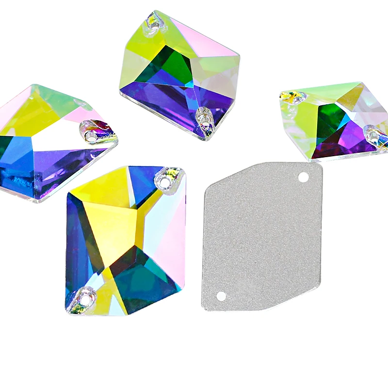 Dongzhou 4070 Crystal 17*13mm sew on with 2holes flatback rhinestone For Garment