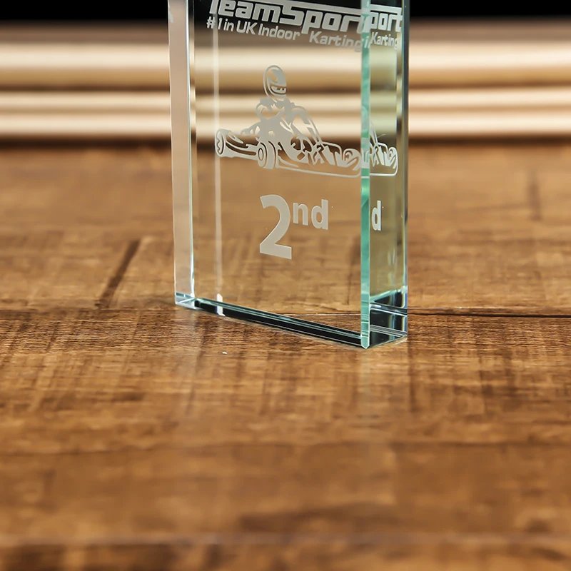 Crystal jade glass cube awards 2d 3d laser engraved design custom logo
