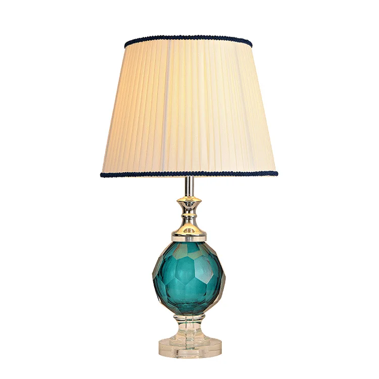 
European popular modern interior crystal base vase style crystal table lamp/ desk light for children green 