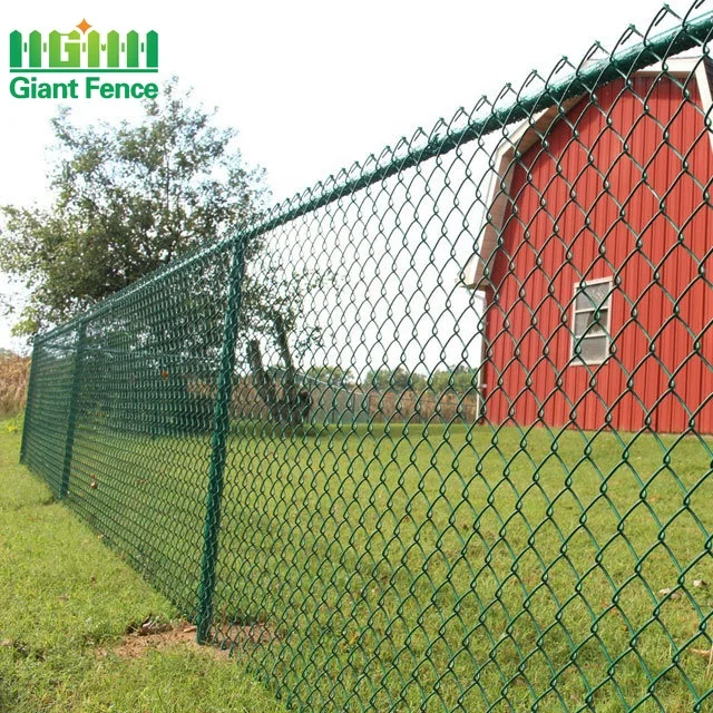 9 Gauge Cyclone Wire PVC Privacy Screen Chain Link temporary Fence Steel Iron Frame Diamond Hole Shape
