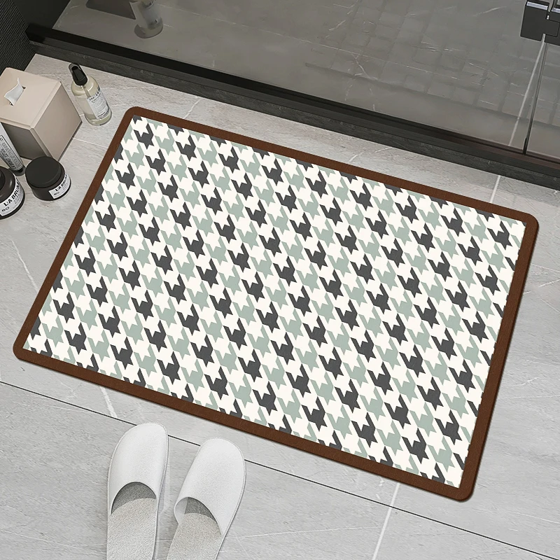 Hot Sale Bathroom Rug Suede Surface Bath Mat Water Absorbent Shower Mat With Rubber Bottom