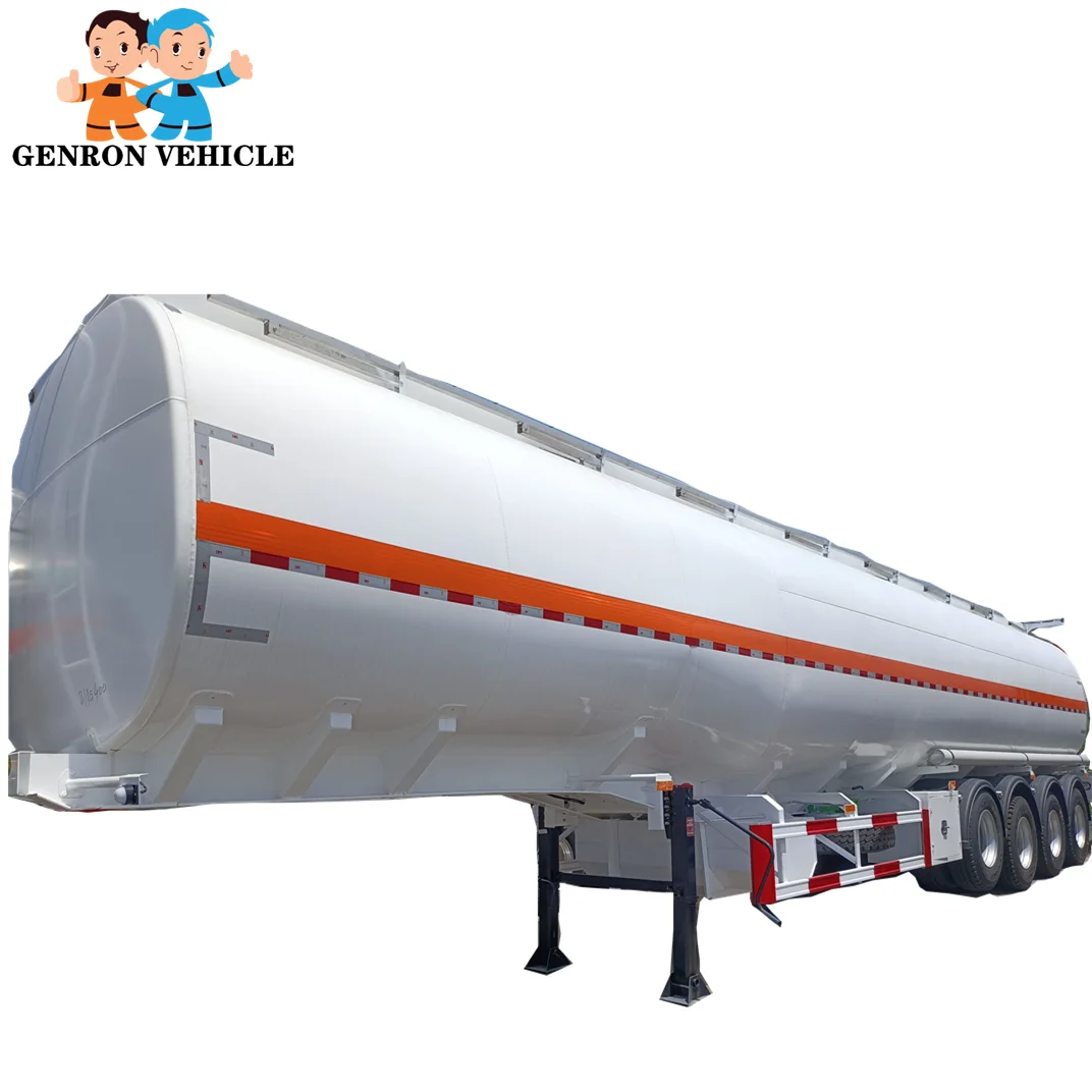 Factory directly 4 axles 45000 L 5 silos fuel oil tanker semi trailer truck with air suspension for fuel haulage