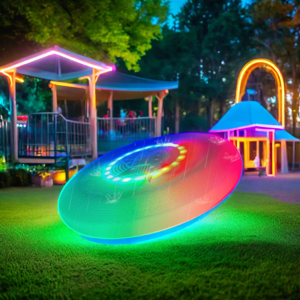 Flash flight LED Light-Up  Disc LED Glow in The Dark Light Up 16 million colors Flying Disk for Adults Flying Disc