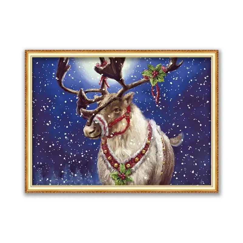 Meian Hot selling Handmade cross stitch scenery Painting Canvas Wall Art made in China