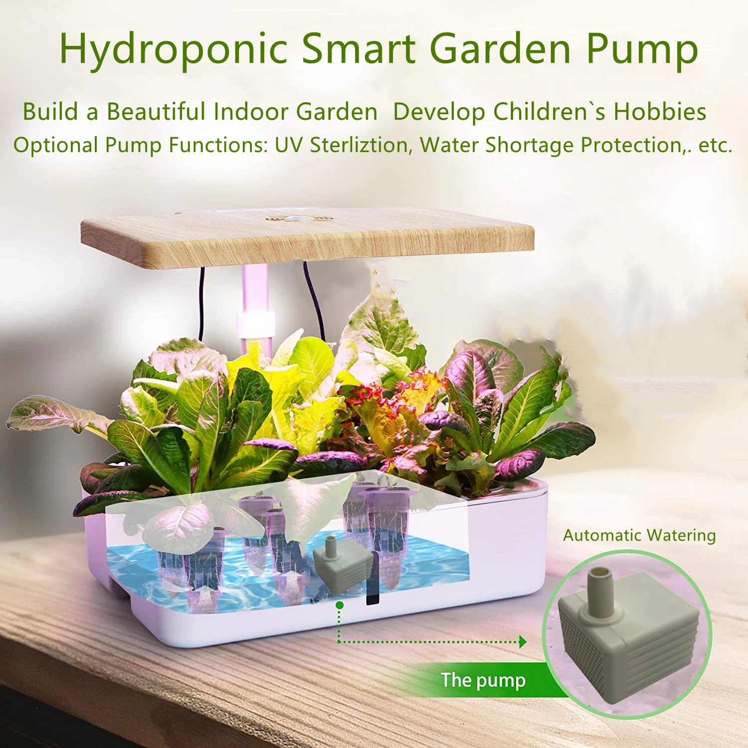 Ultra quiet Mini DC/USB water pump with LED light 5V/6V 0.1-5W 30-180L/H Lift 200cm submersible fountain aquarium water pump