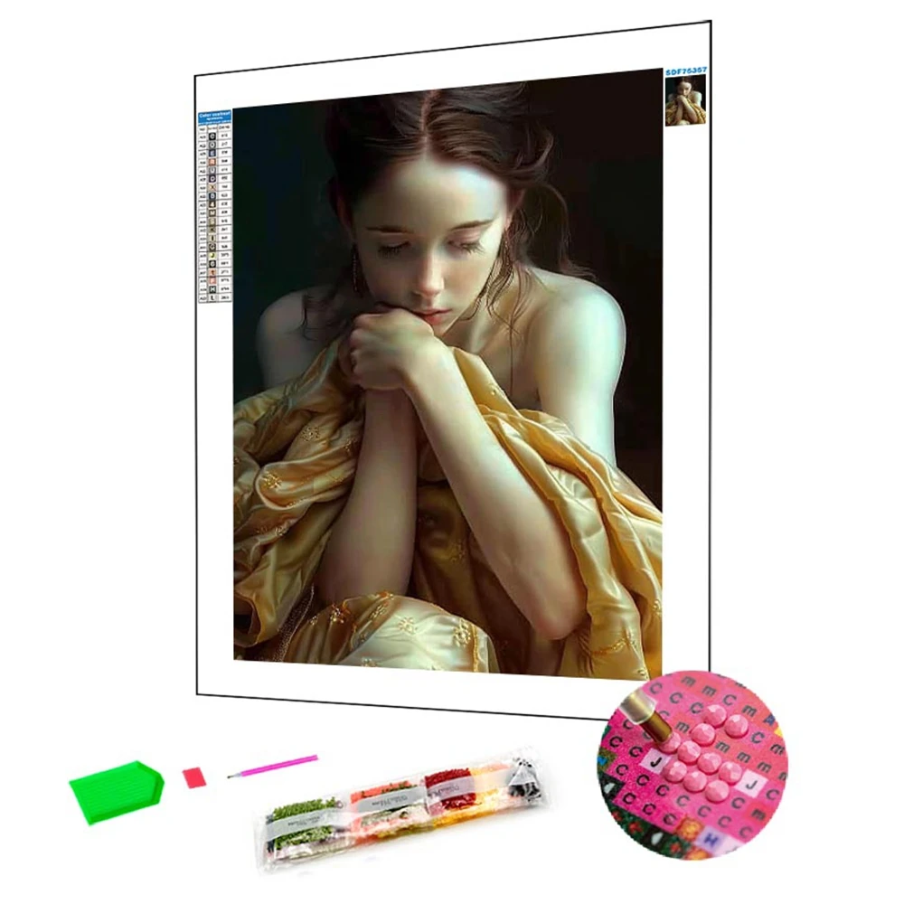Best Custom Portrait Series Cute Girl 5D Diamond Painting With Round And Square Resinstones DIY Painting Set Handicrafts Decor