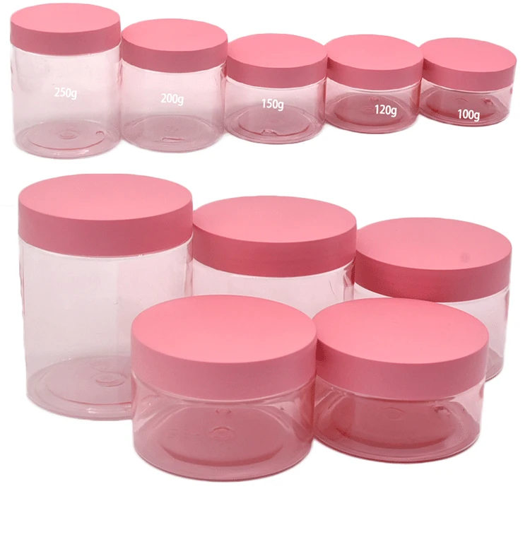 100ml/120ml/150ml/200mlPET plastic Purple red empty jars for lotions and creams body eye cream jar  cosmetic face cream jars