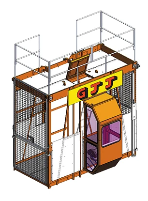 GJJ New Condition Twin Cage Electric Construction Elevator Steel Material Passenger Motor Core Engine with Gearbox Gear Hotels