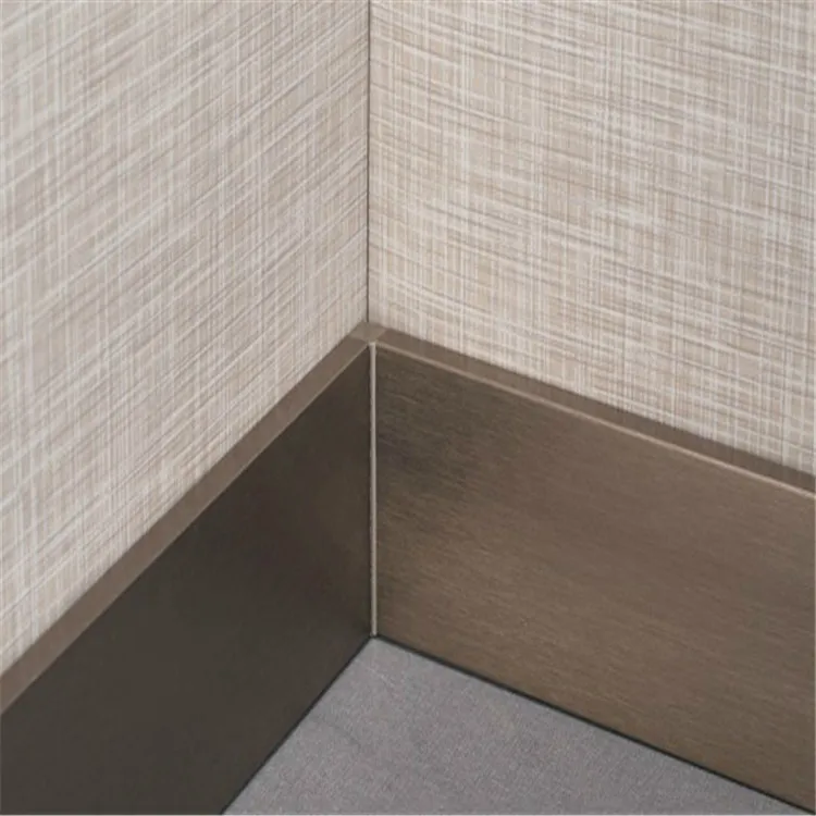 Горячая распродажа, аксессуары для плитки, плинтус из нержавеющей стали, современный отель, онлайн техническая поддержка, нержавеющая сталь, металл FS