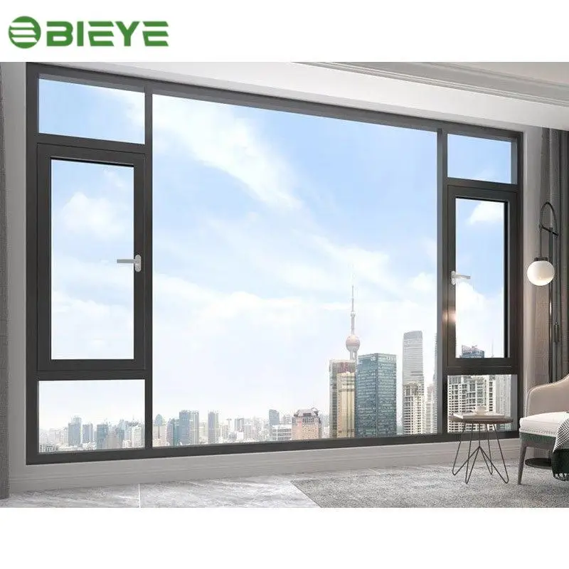 Exterior customized aluminum windows and doors grey color aluminum window