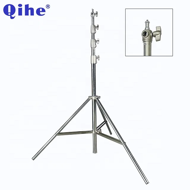 QIHE  QH-J388S,4m Stainless Steel Light Stand, 4 Section,Dia.40/35/30/25mm,10KG Max Load