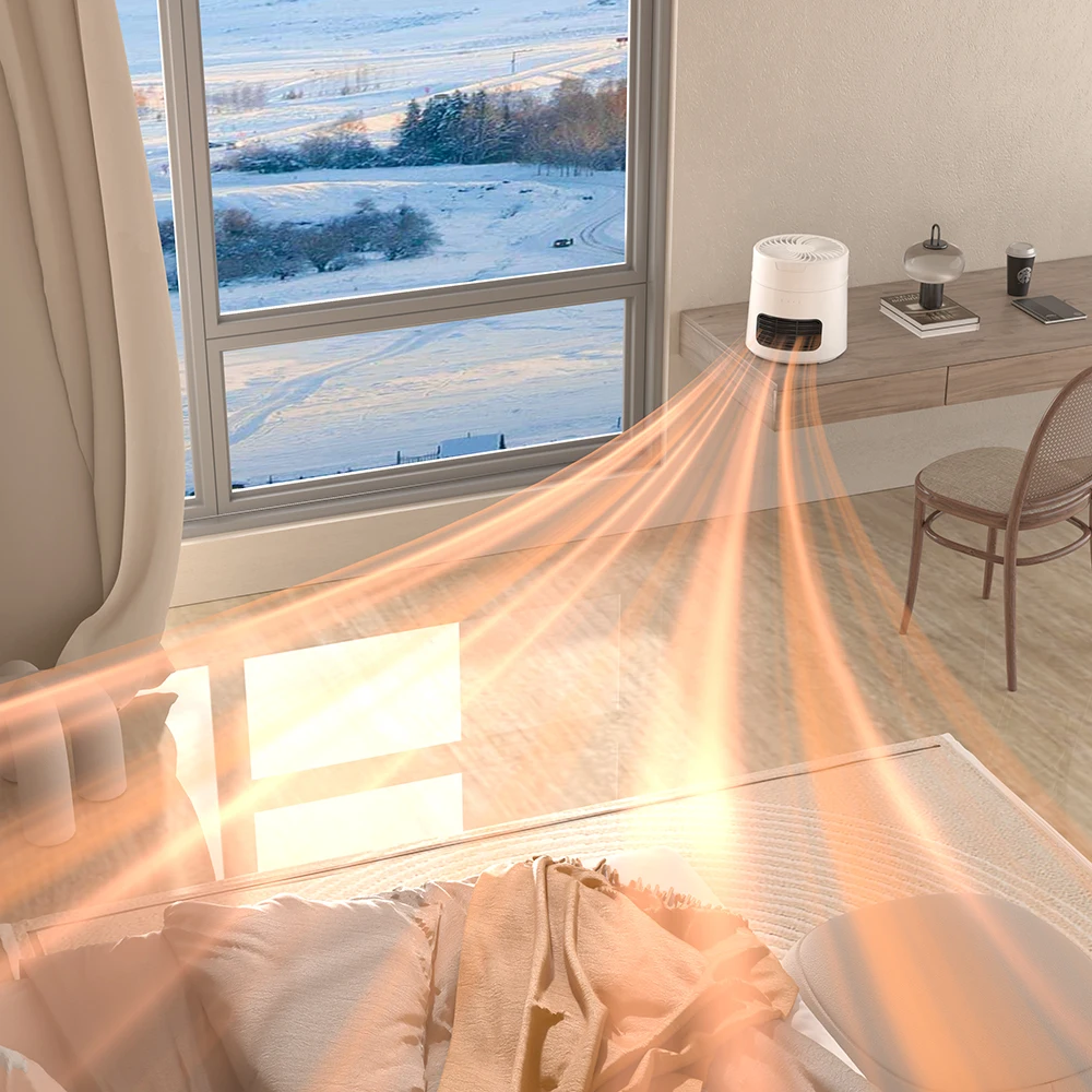 Smart Portable PTC Office Mini Heater Home Desktop Fast Heat Saving Power Small Heater 2 in 1 fan cooler and heater