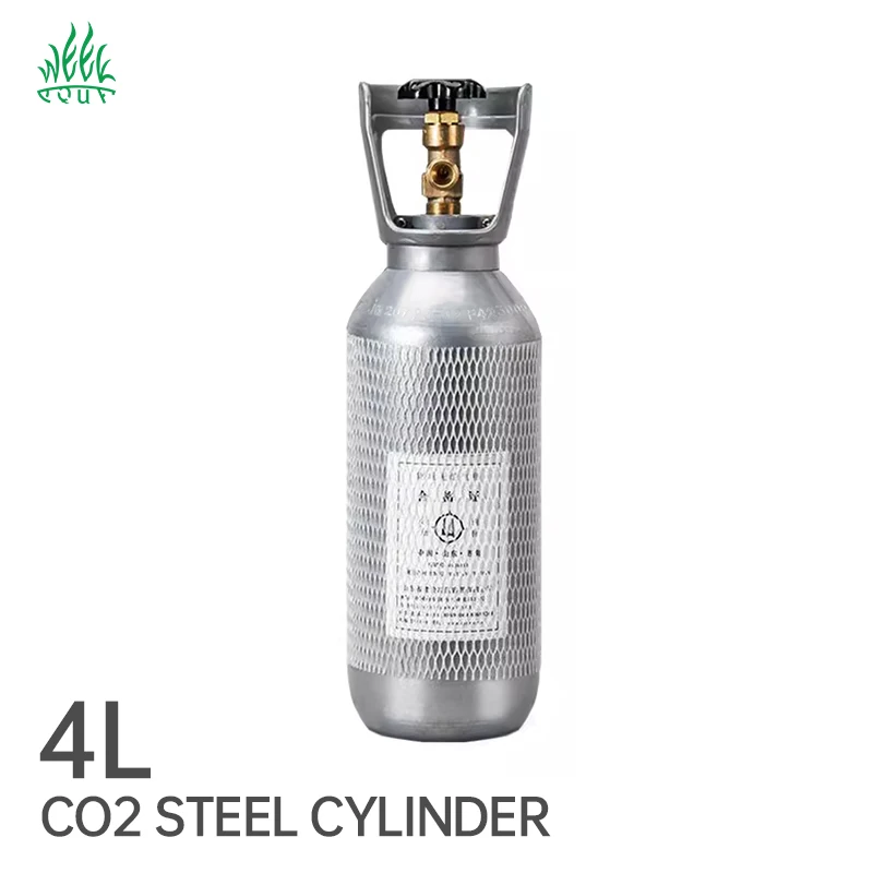 4L CO2 Steel Cylinder Refillable 4L Bar Seamless Steel High Quality Safety Valve CO2 Gas Cylinder Bottle for Plants Aquarium
