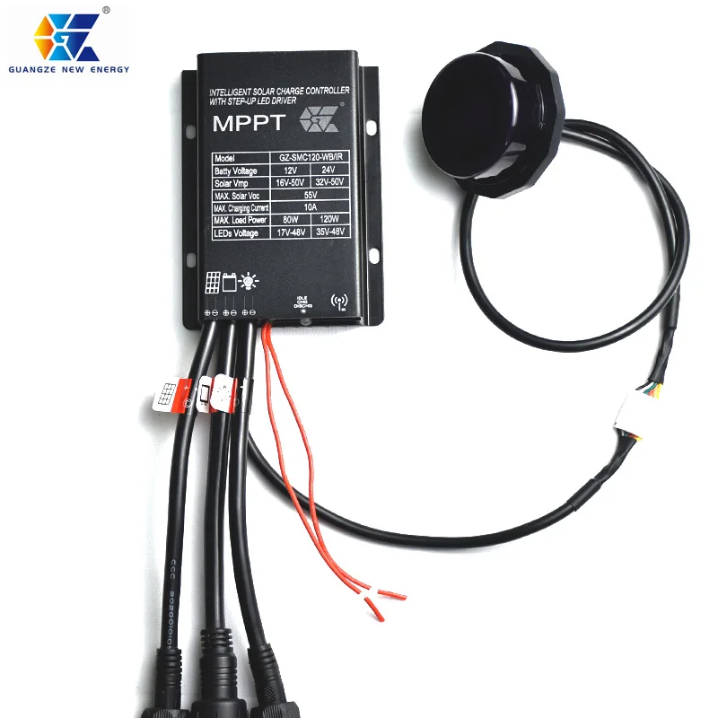 Gloss Home Solar Power System 12A 12V/24V Wireless Remote Control MPPT Controller for Solar Power with Microwave Sensor