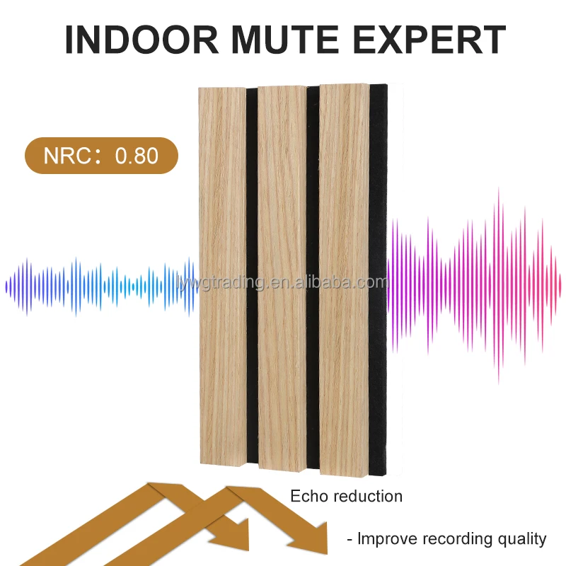 Luxury American Acoustic Slat Wood Wall Panels Modern Design Original Slatpanel Wooden Slat Acoustic Wall Panel with Free Sample