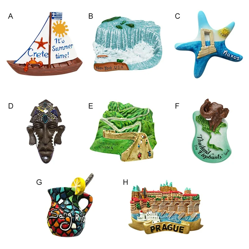 
Unique 3D Three-dimensional Fridge Magnets Resin Refrigerator Stickers Tourist Souvenir Shape Decoration Fridge Magnets 