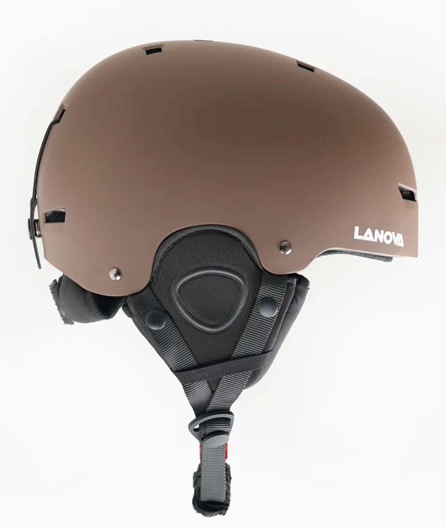 Custom snowboard Helmet with warm earpart and long fur lining ski helmet