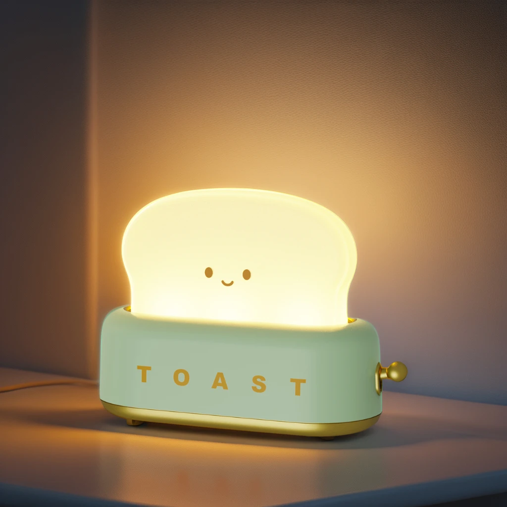 LED Night Light Toaster Lamp Modern Design Timer Adjustable Brightness Best Gift Women Boys Small 90 Novelty Mini Night Light