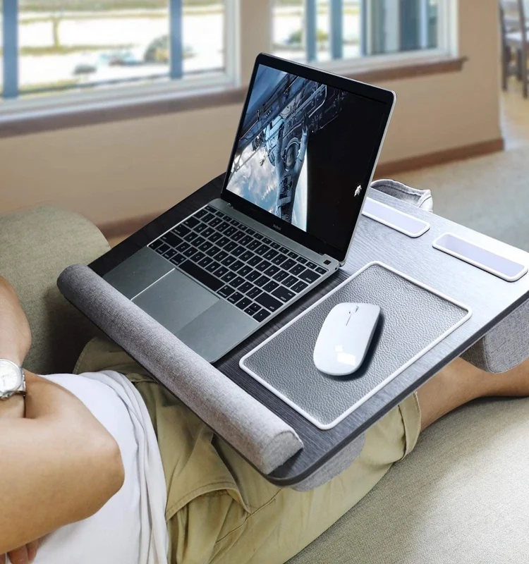 Portable Laptop Stand with Mouse Pad Wrist Rest for Notebook MacBook Under 17 Inch with Tablet Pen Phone Holder Home Nap Pillow