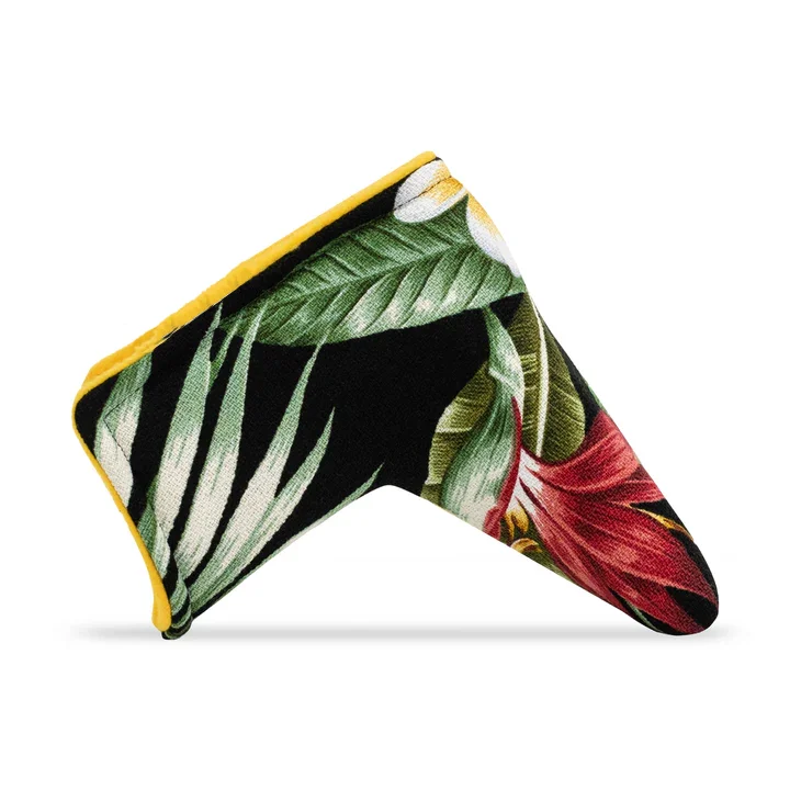 Factory Custom Green Leaf Canvas Printing Velvet Stuffed Golf Club Wood Putter Head Covers Golf Headcover
