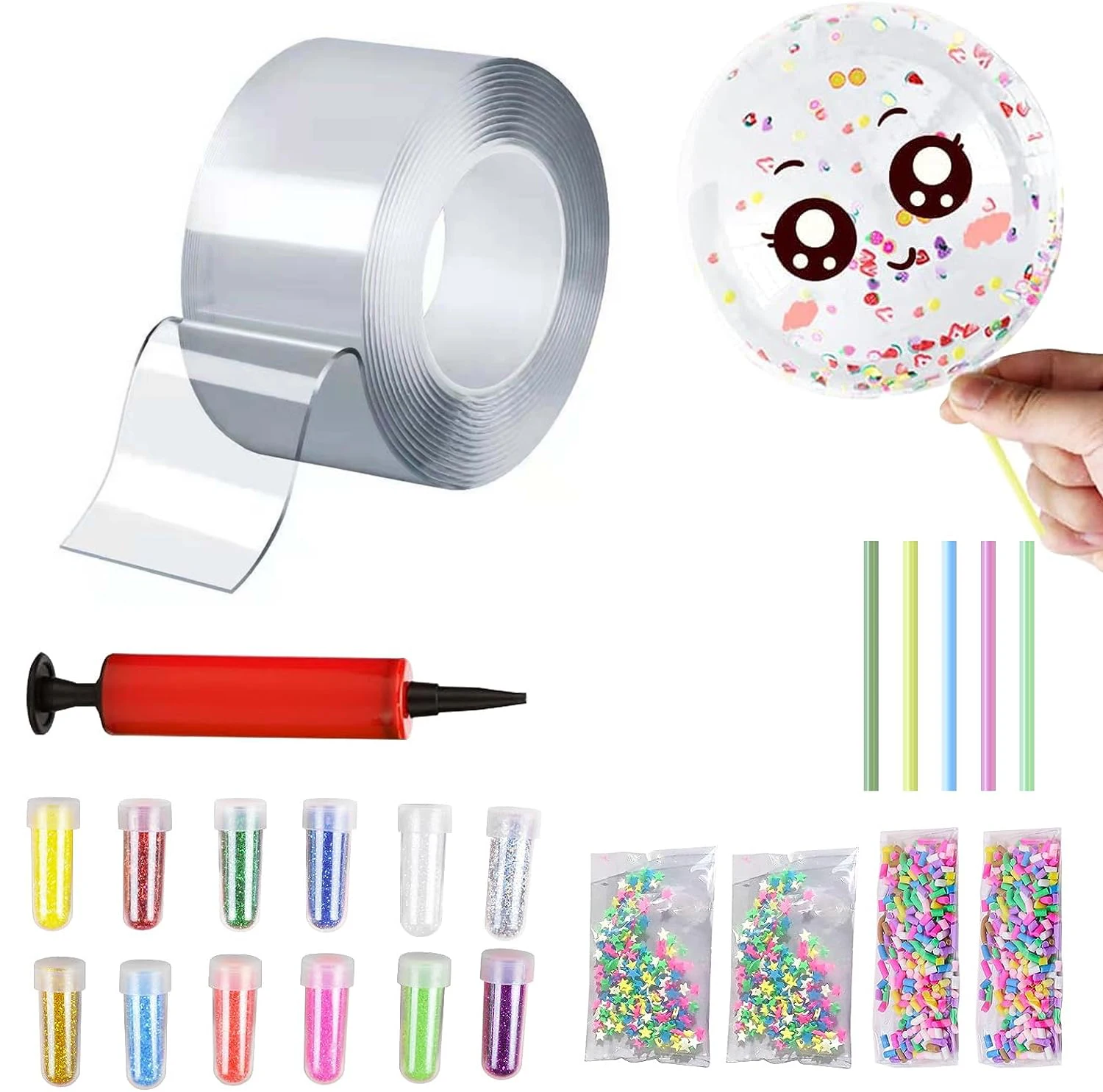 EONBON Nano Tape Balloon 2 Tape Not Double Sided, Nano Tape Balloon For Kids Girls Adult Party Favors Gifts Fidget Toy Craft