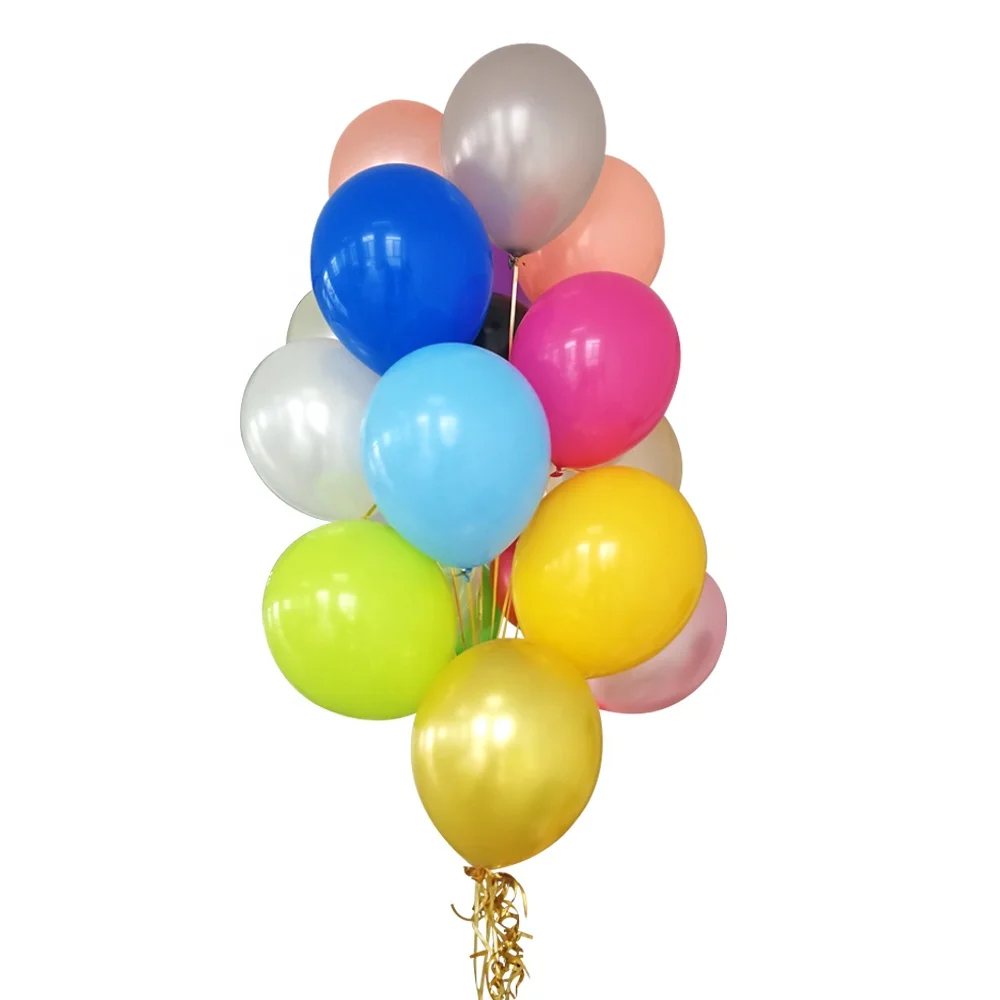 Factory Wholesale Inflatable 100% Natural Rubber Latex Kid Big 5 9 12 Inch Globos Metal Pearlized Color Latex Ballon Balloon