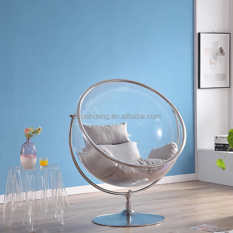 High end indoor or outdoor swing chair  garden stainless steel  acrylic hanging bubble chair patio furniture