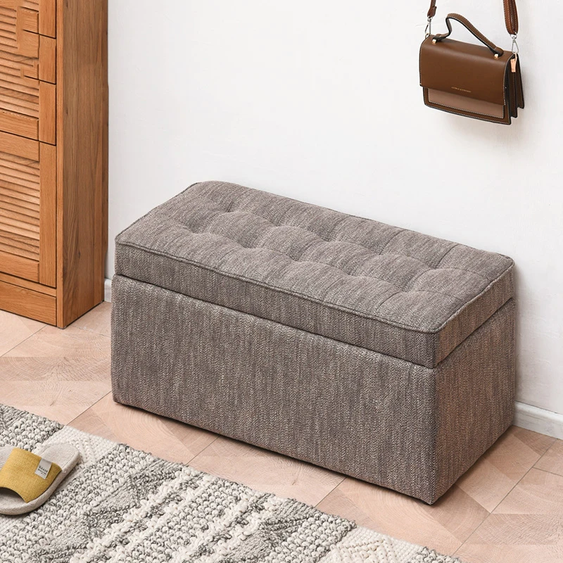 Fabric Kids Organizer Bench Box Footrest Folding Storage Stools Ottomans