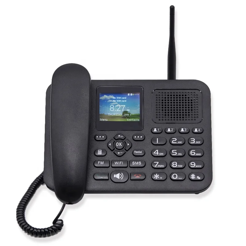 Dual Sim Fwp 4g Lte GSM Sim Card Volte Sip Cordless Telephone Fm Mp3 Wifi Hotspot SMS Fixed Wireless Phone
