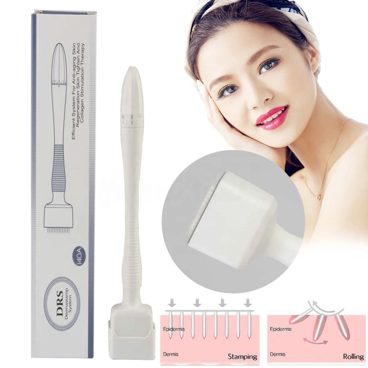 140 DRS High Quality Isolated Scarring dermastamp 140 needles adjustable derma stamp for hair