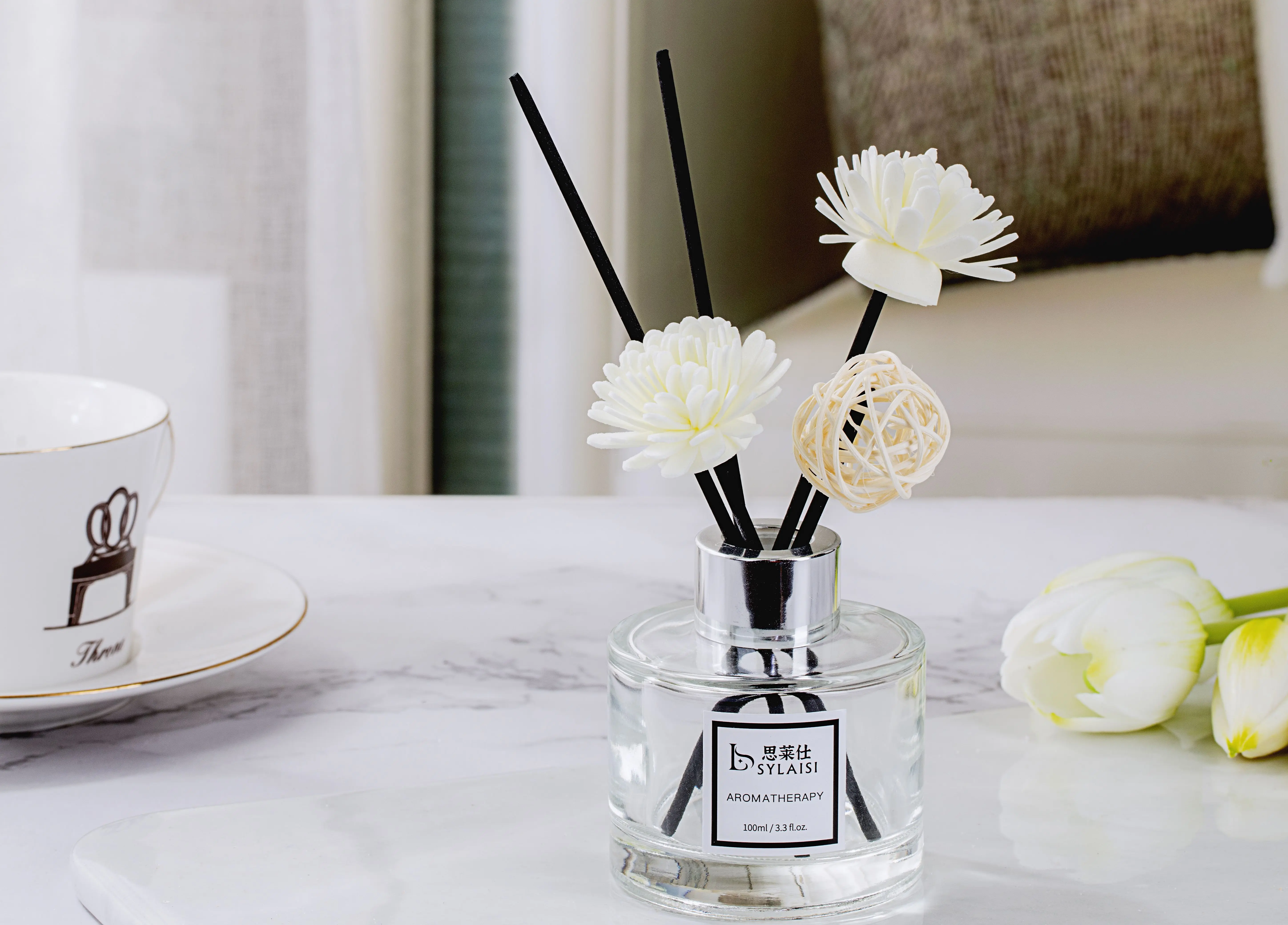 Wholesale 100ml 1 Pack Home Office Decor Aromatherapy Diffuser Oil Gift Set Preserved Flower Reed Diffuser