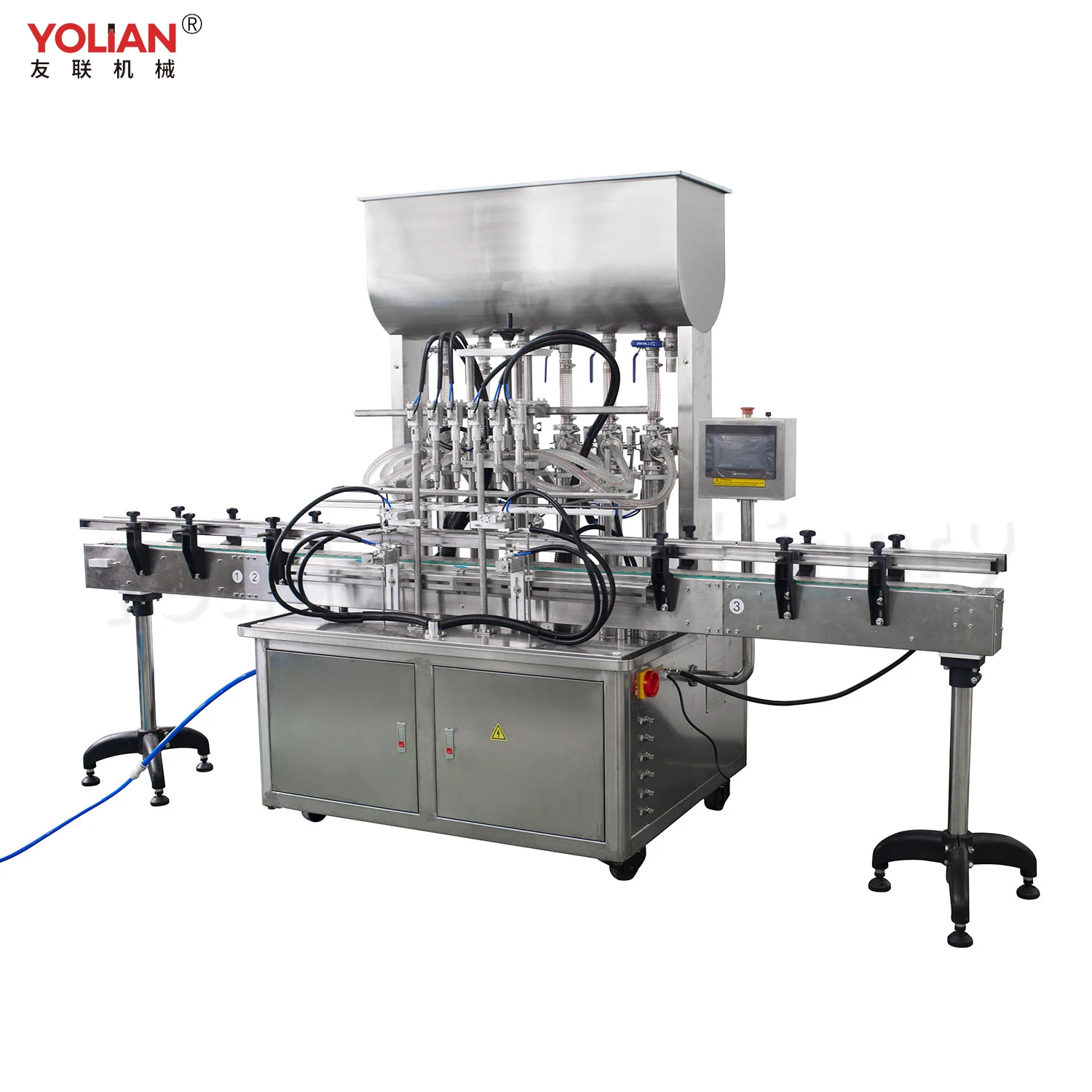
GT6T-6G 6 Head Pneumatic Piston Thick Sauce Oil Paste and Liquid Bottle Filling Machine 