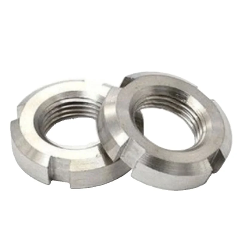 M6 M8 M10 M12 A2-70 A2-80 A4-70 A4-80 Stainless Steel Plain Polished Smooth Slotted Round Nut DIN1804