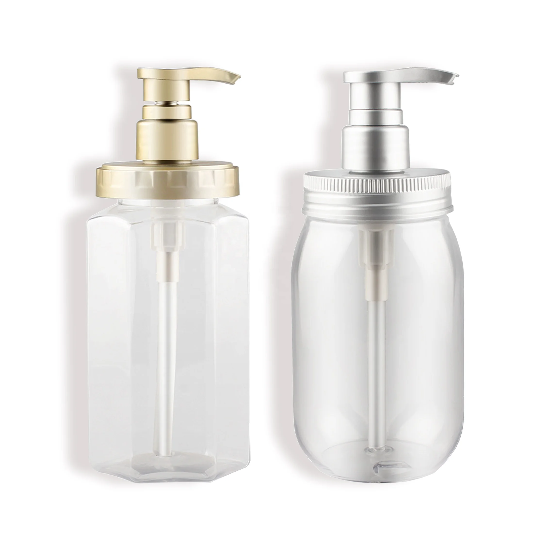 
450 ml PET bottle for Cosmetic with customized color lotion pump 