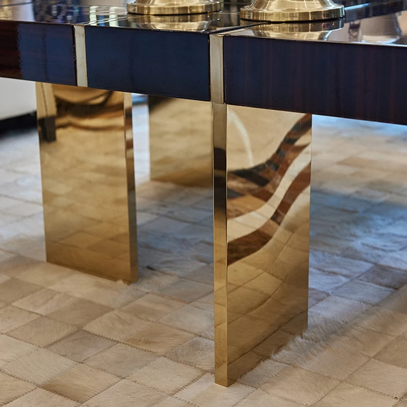 Italian luxury modern center table gold leg marble top square coffee table for living room