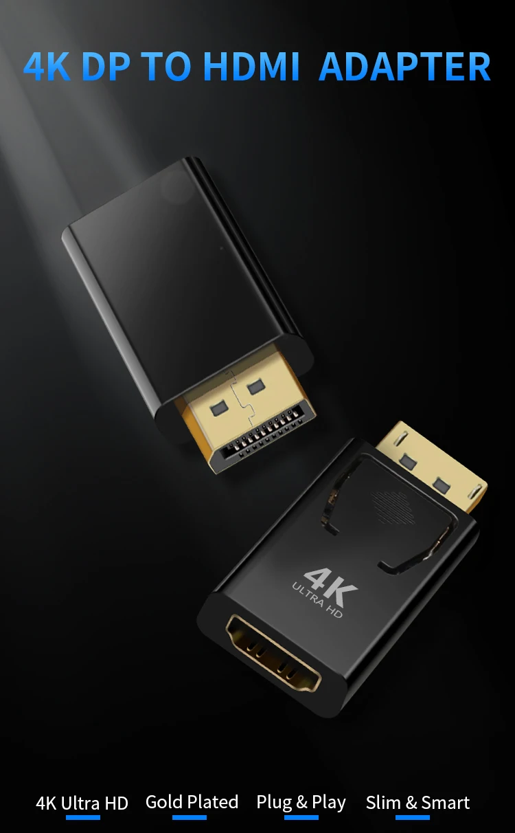 4K HD @ 30 Гц UHD DisplayPort DP порт дисплея к HDMI штекер-гнездо адаптер преобразователь с аудио