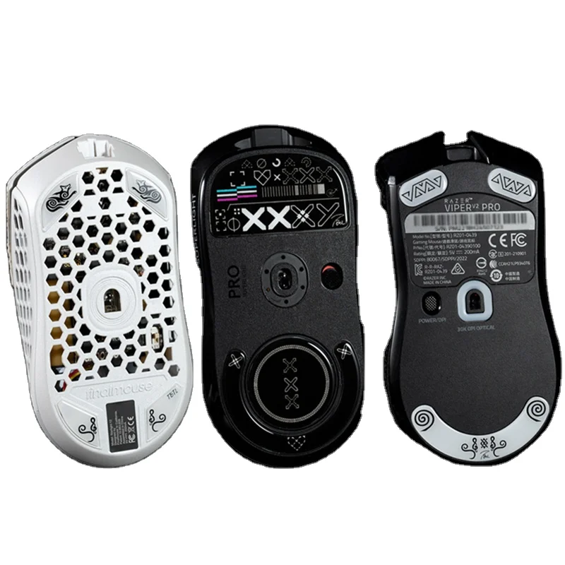 T BTL игровые стеклянные наклейки на ножки мыши для Finalmouse Starlight S ul2 G Pro X Superlight Viper V2, черно-белые, высокое качество