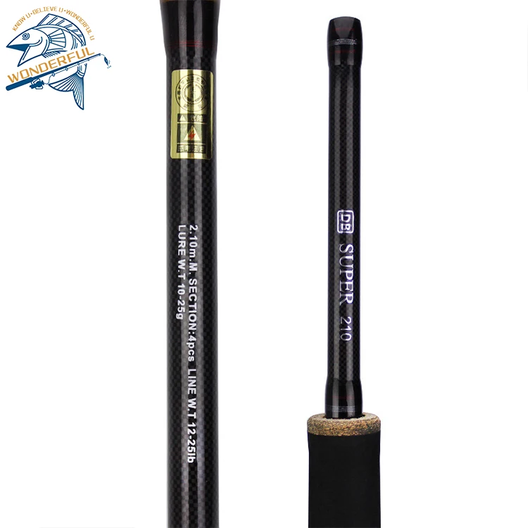 Wholesale 2.1-3M M Short Lure Fishing Pole Carbon 4 Sections Portable Plug Long-range Straight Handle Light Fishing Rod