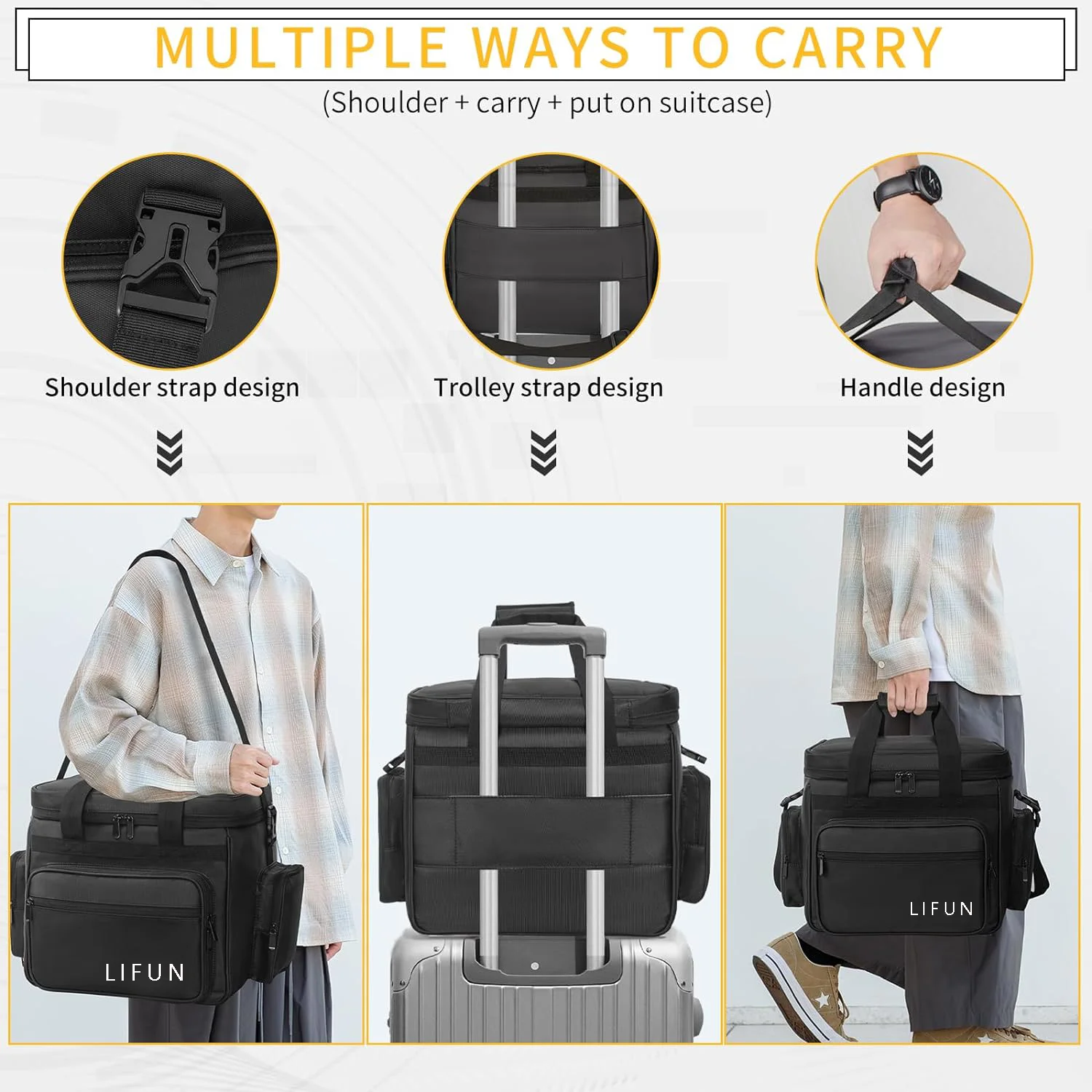 Vinyl Record Travel Carrying Bag  Vinyl Albums Storage Case Bag for Travel and Collection