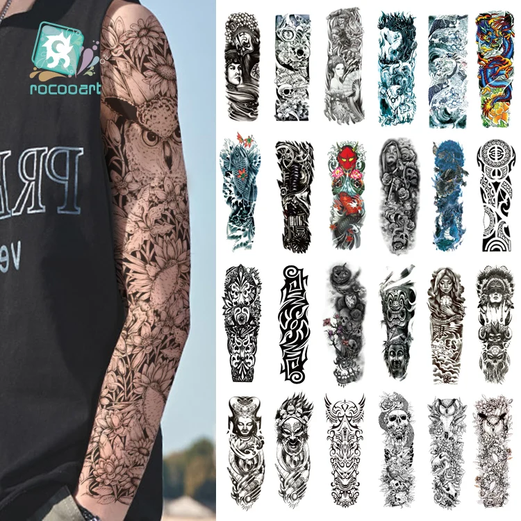AC Series in Shirt- 16x48cm Super Big Full Arm Tattoo Temporary Type Fake Body Large Tattoo Wholesale Sealed Bag or Customized