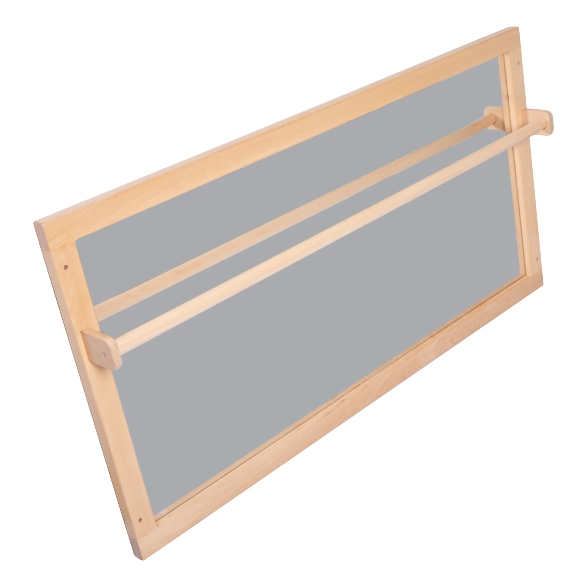 Wooden Montessori Furniture Kids Toddler Armrest Mirror For Infant Walking Beautiful Solid Beech Pull Up And Play Mirror