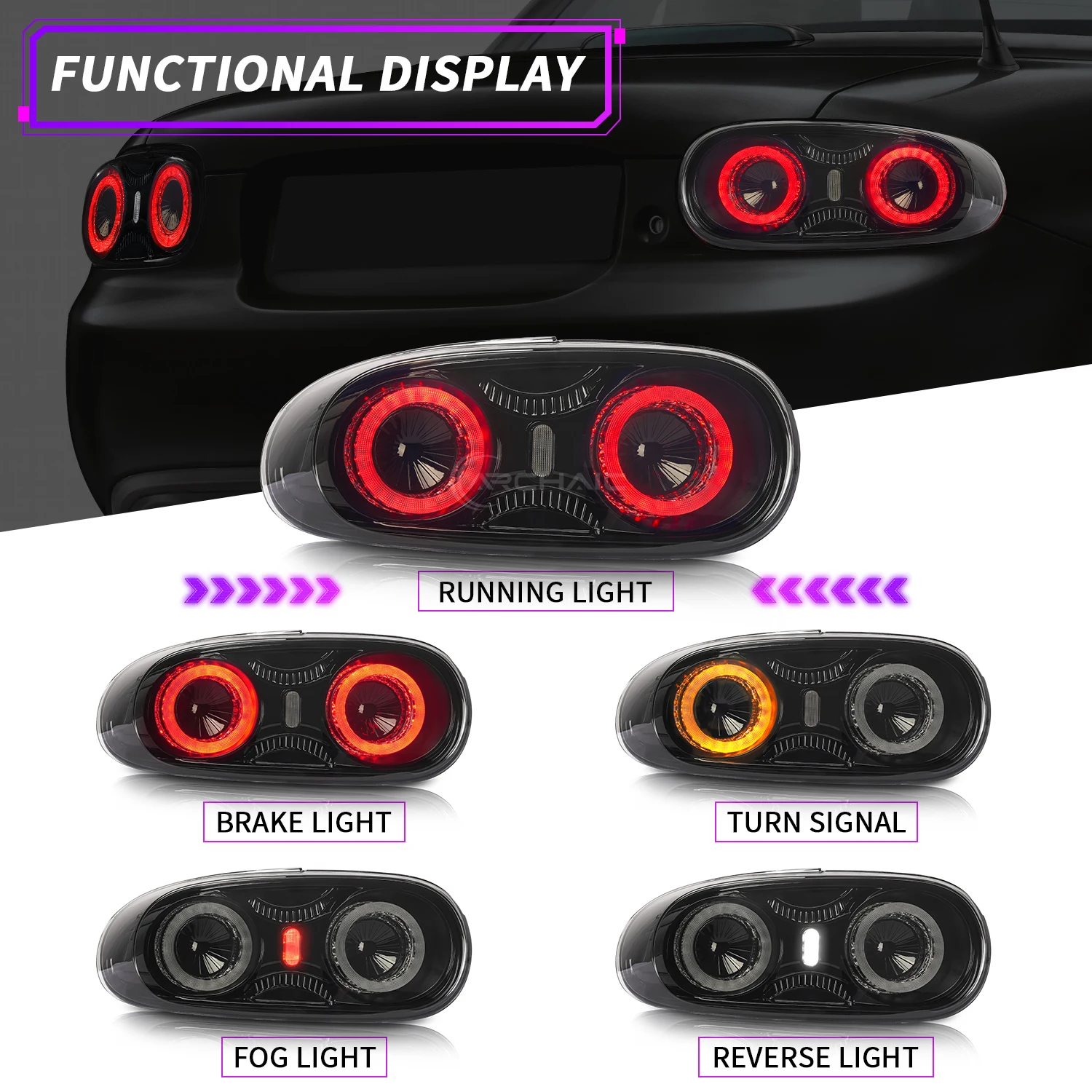 Архаичные задние фонари для Mazda MX5 NC2 NC3 задний фонарь 2008-2015 Miata MX-5 NC светодиодный с сертификатом Emark