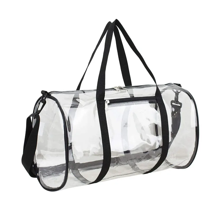 Высококачественные большие дорожные сумки с напечатанным логотипом, для спортзала, для ночных прогулок, водонепроницаемые пластиковые прозрачные Спортивные сумки из ПВХ