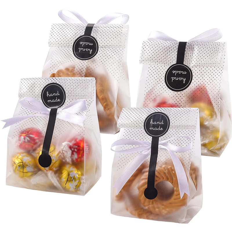 Custom Food Grade Professional Clear Plastic Gift Giving Opp Cellophane Favors Mini Loaf Cookie Treat Packaging Bags With Stick